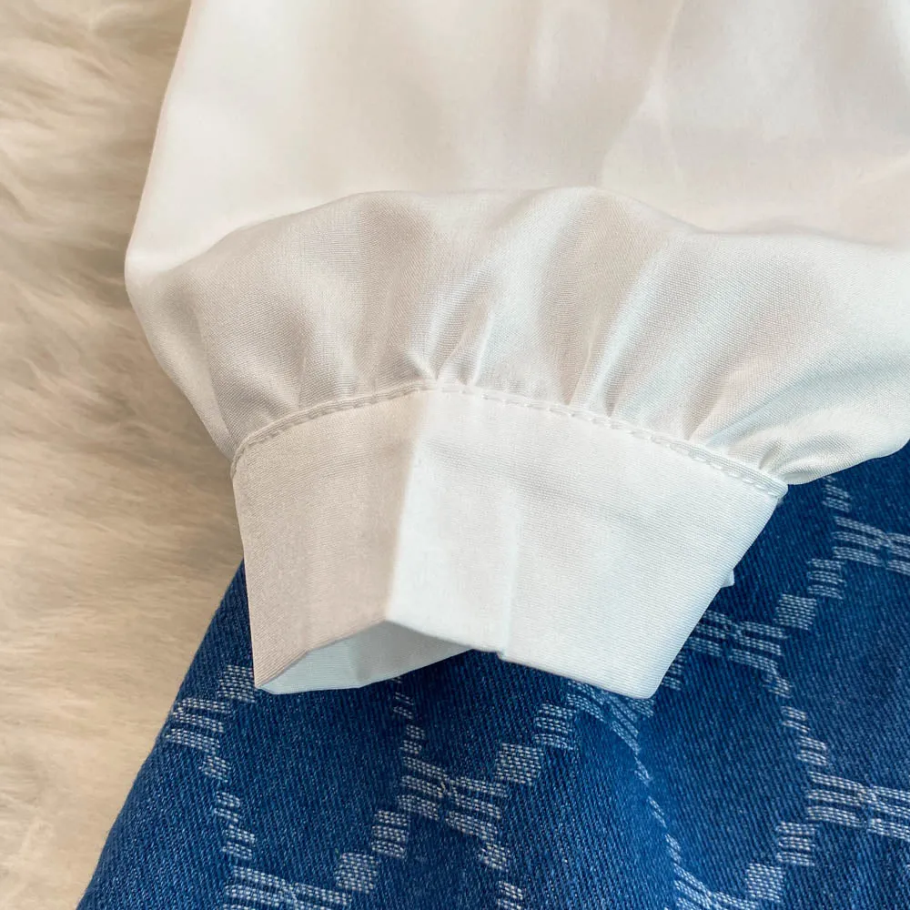Chic Lapeled Patchwork Denim Dress