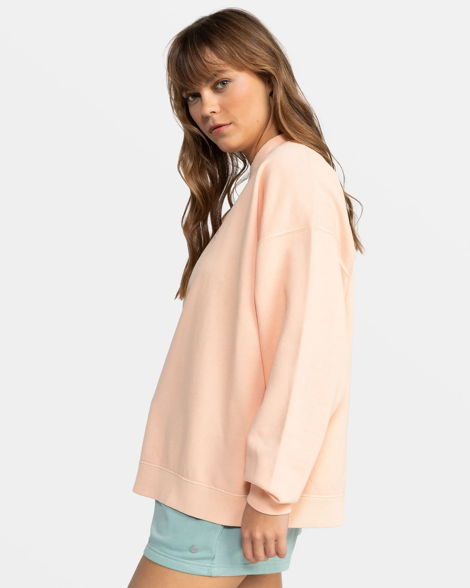 Lineup Oversize Crew Neck Sweatshirt - Peach Nougat
