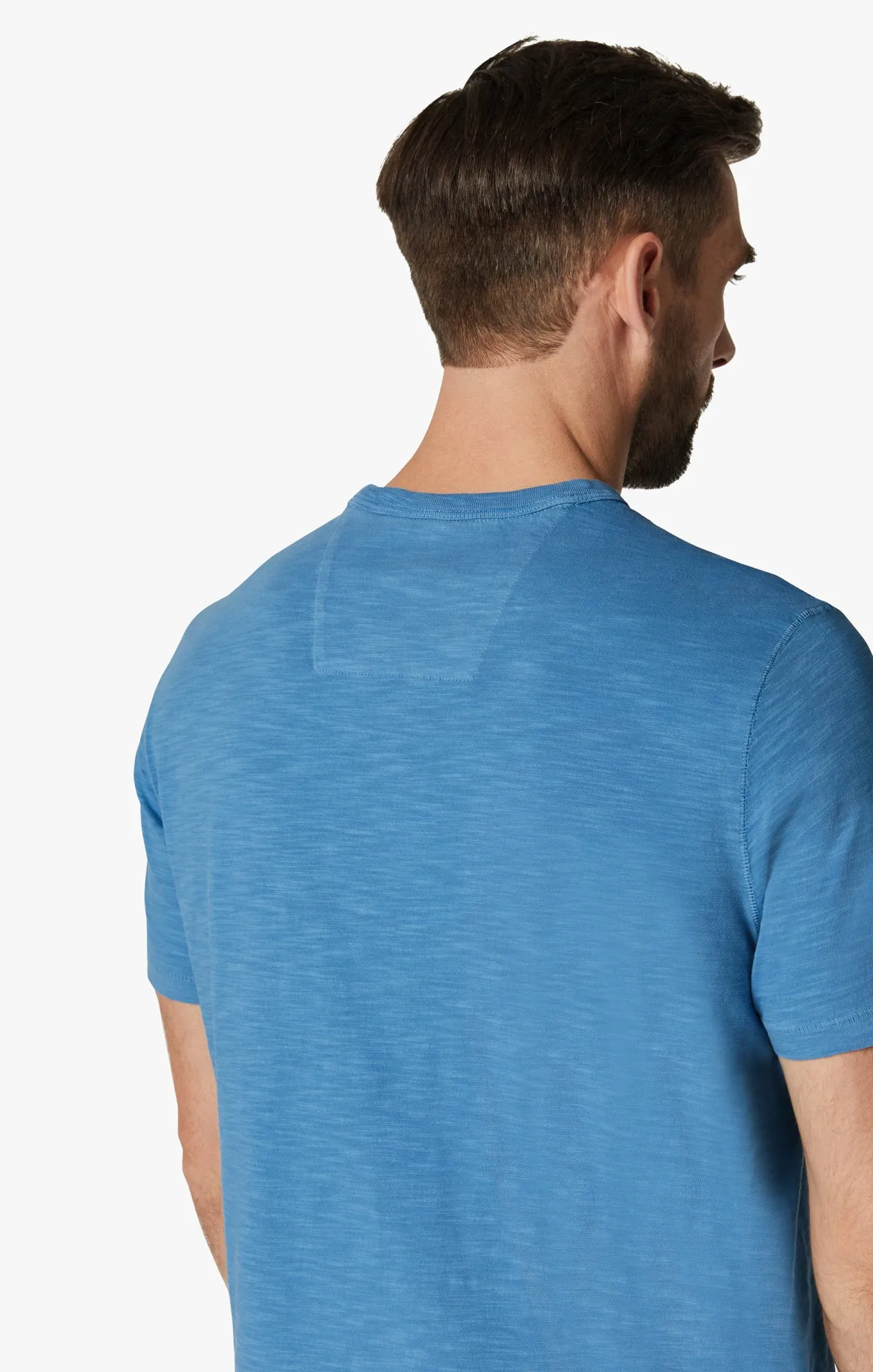 Slub Crew Neck T-Shirt in Vallarta Blue